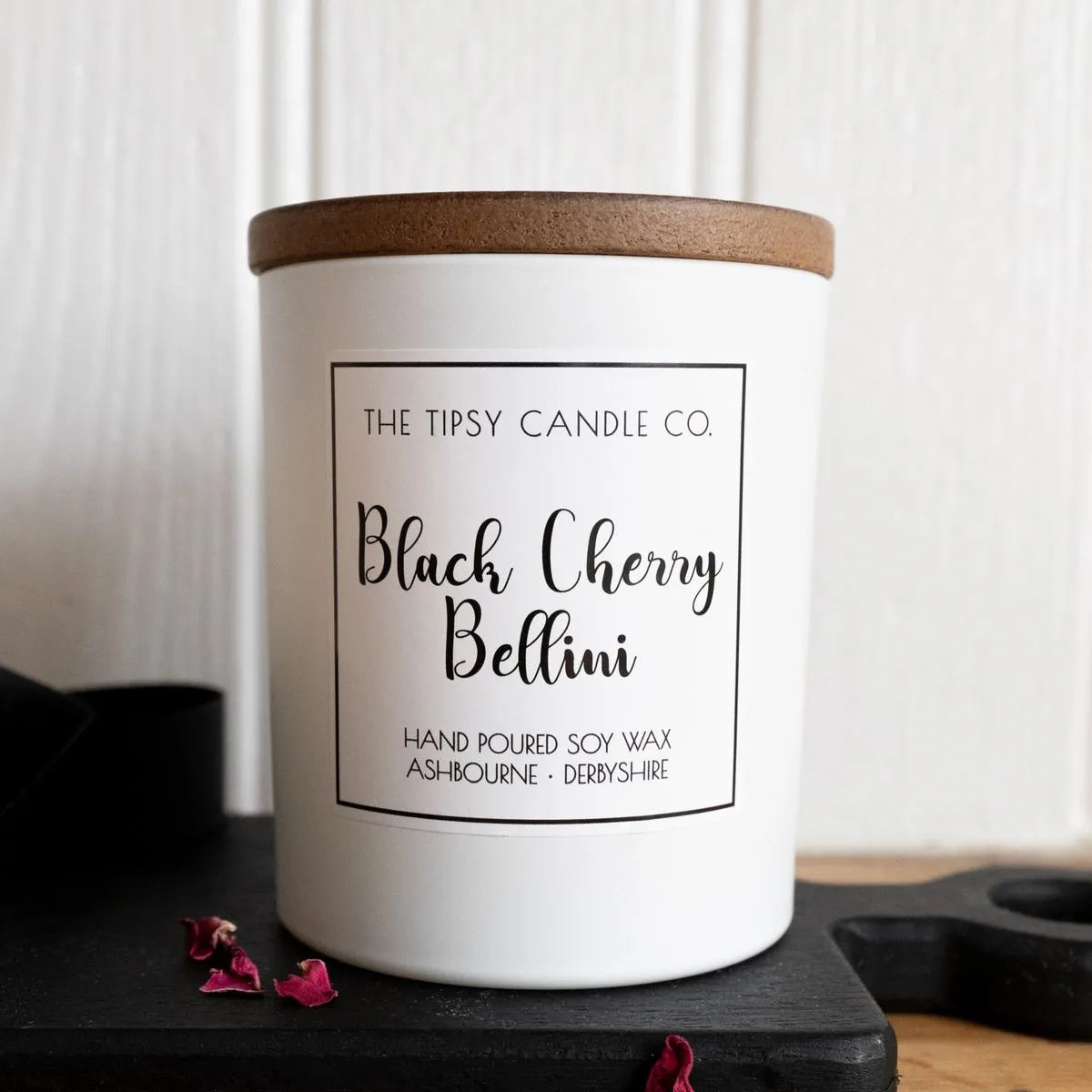 Black Cherry Bellini candle 300ml White Jar House, Home & Garden