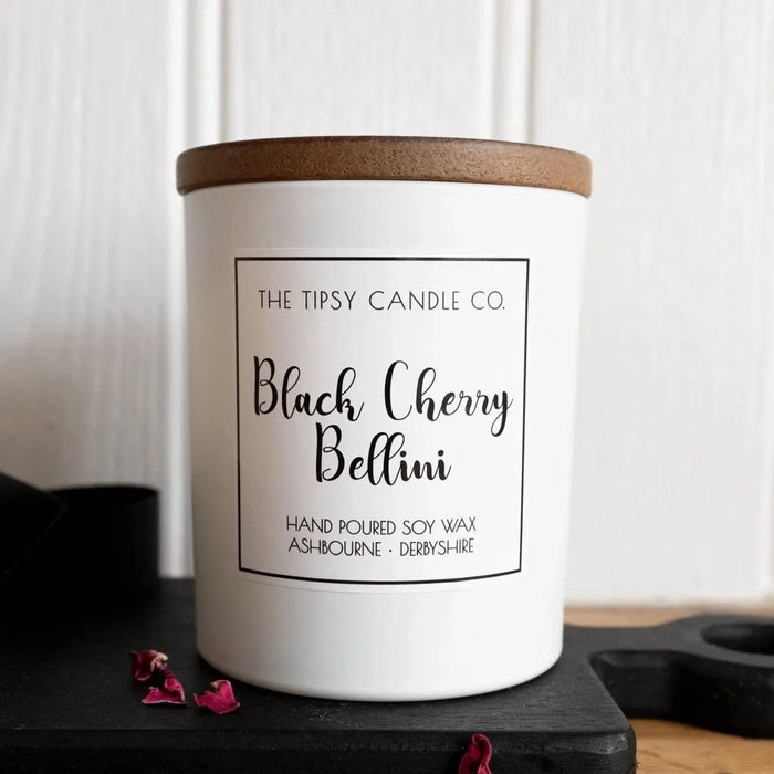 Black Cherry Bellini candle 300ml White Jar House, Home & Garden