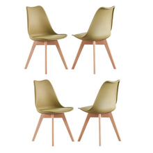 Black Halo Dining Table & Set of 4 Jamie Lorenzo Tulip chairs with Padded Seat PN Home