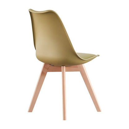 Black Halo Dining Table & Set of 4 Jamie Lorenzo Tulip chairs with Padded Seat PN Home