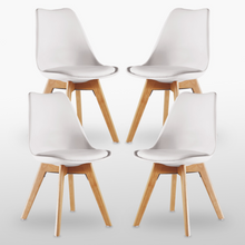 Black Halo Dining Table & Set of 4 Jamie Lorenzo Tulip chairs with Padded Seat PN Home