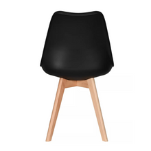 Black Halo Dining Table & Set of 4 Jamie Lorenzo Tulip chairs with Padded Seat PN Home