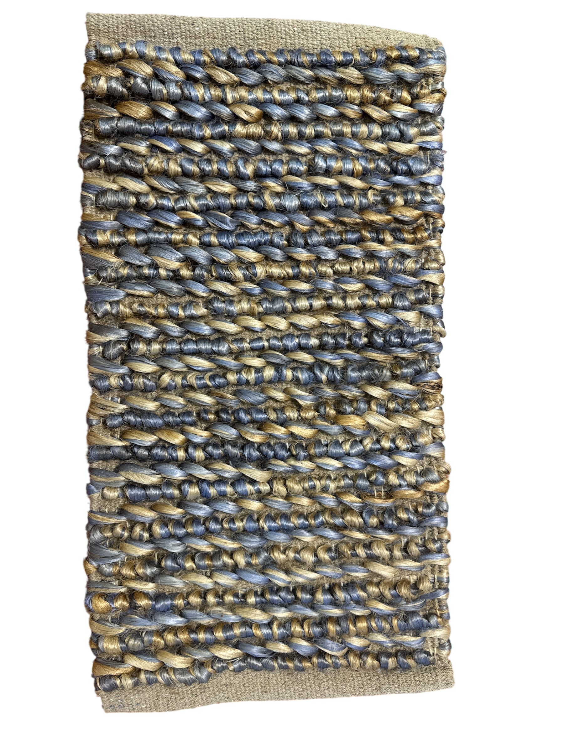 Blue & Gold Banana Fibre/Cotton Rug - Golden Cornflower 120cm x 170cm House, Home & Garden