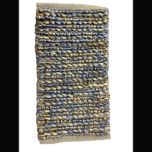 Blue & Gold Banana Fibre/Cotton Rug - Golden Cornflower 120cm x 170cm House, Home & Garden