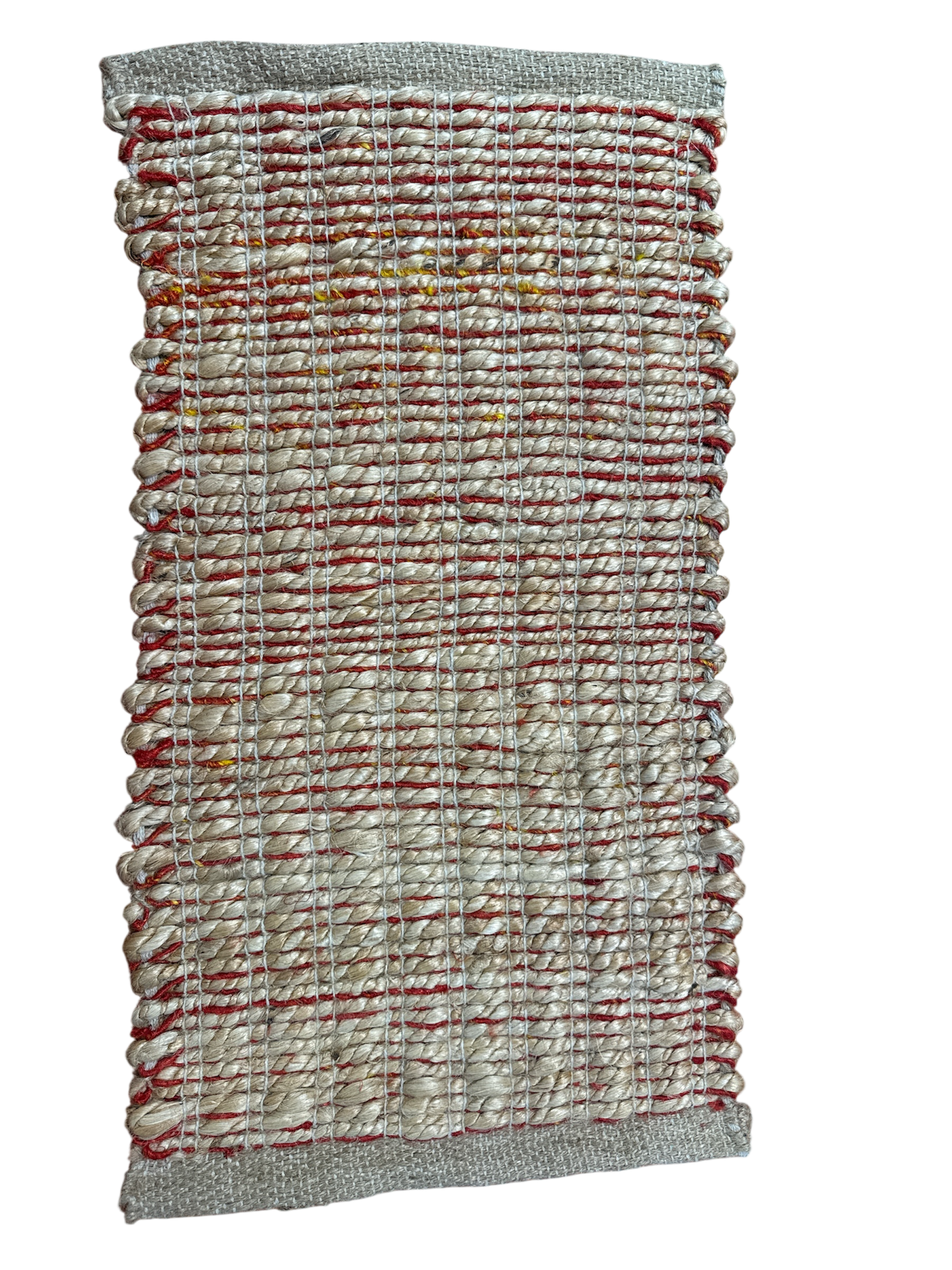 Blue, Red & Natural Jute/Cotton Rug - Rustic Twist 120cm x 170cm House, Home & Garden