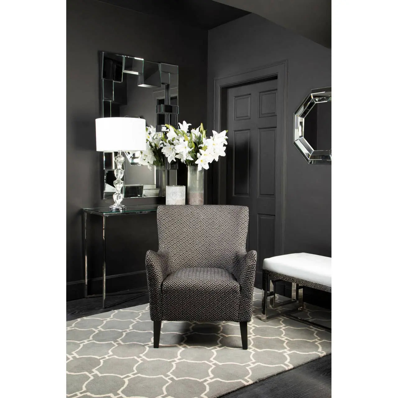 Bosie Kensington Townhouse Large Grey Hand Woven Rug w240 x d150 x h2 AK Kin Garden Supplies