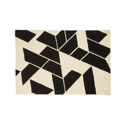 Bosie Milana Small Black and White Geometric Rug H1 x D120 x W180 AK Kin Garden Supplies