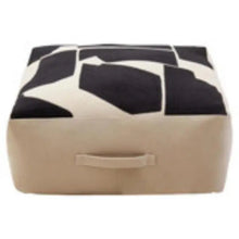 Bosie Ozella Natural And Black Square Floor Cushion W55 x D55 x H30 AK Kin Garden Supplies