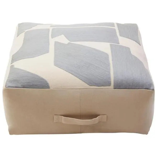 Bosie Ozella Natural And Grey Square Floor Cushion W55 x D55 x H30 AK Kin Garden Supplies