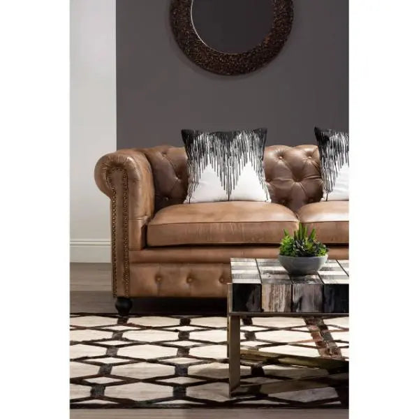Bosie Safira Small Grey Rug with Black Hair on Leather  H14 x L14 x W122 AK Kin Garden Supplies