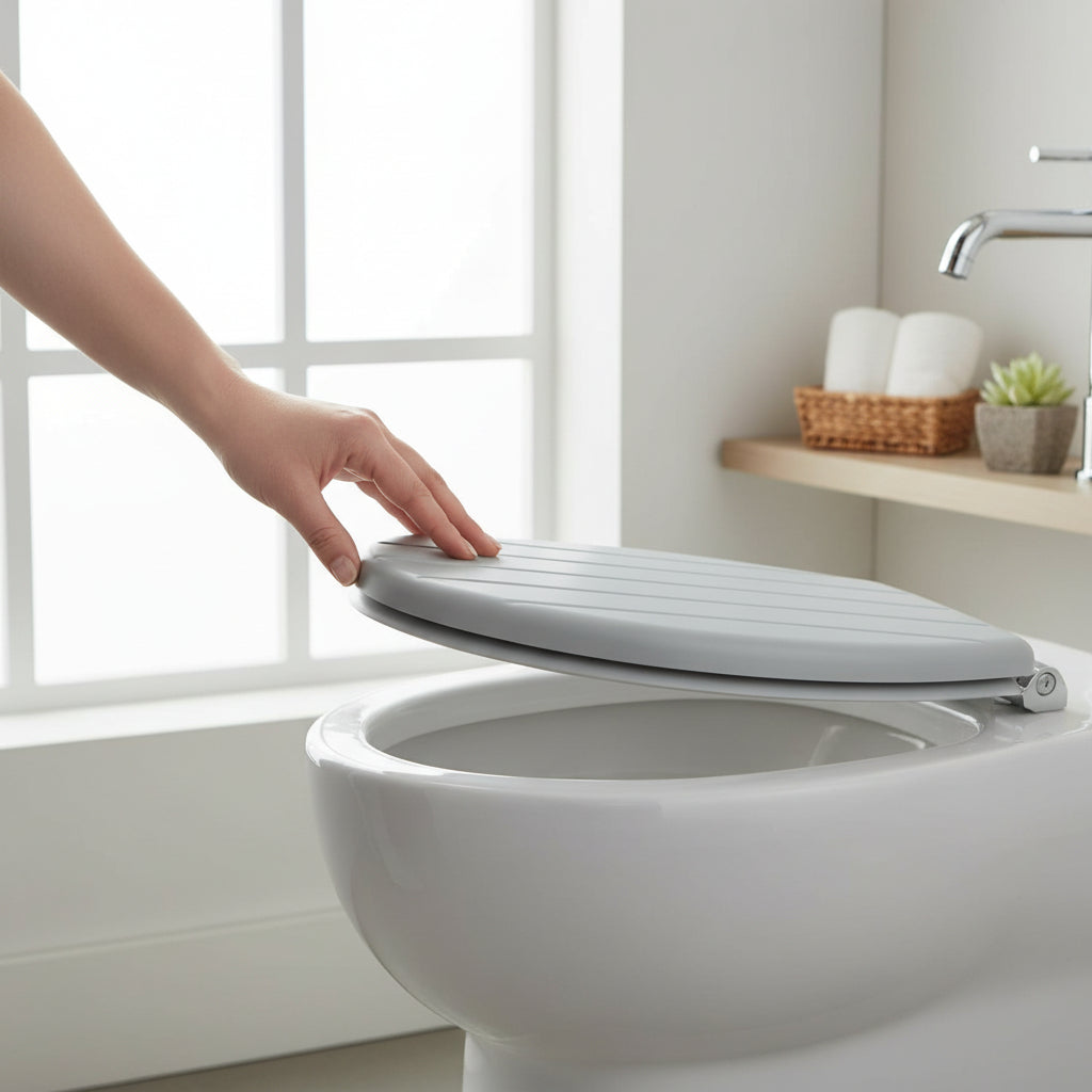 Brooks Grey Panel Effect Toilet Seat House, Home & Garden