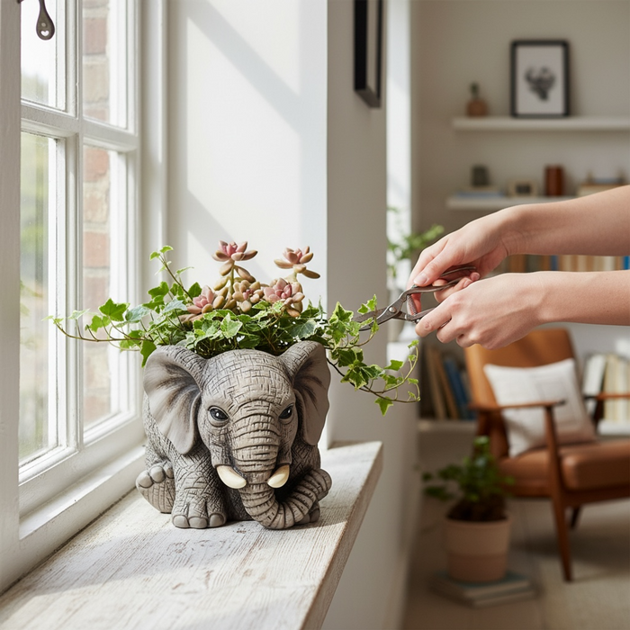 Cement Planter Elephant 25cm