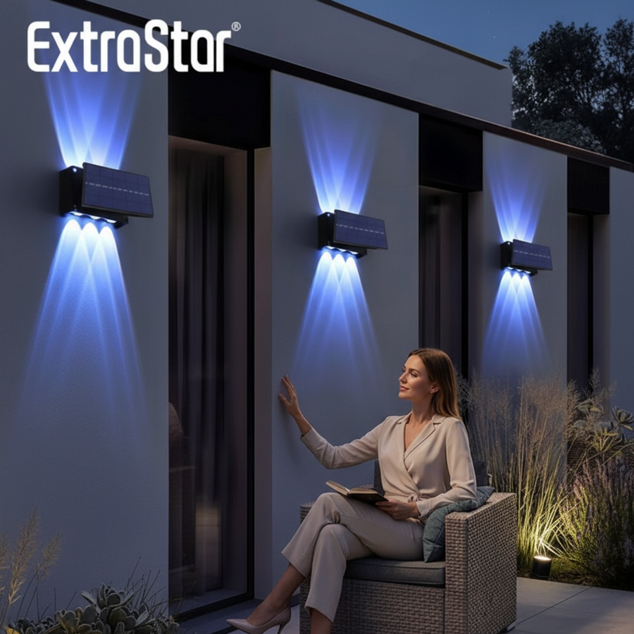Extrastar LED Solar 4 Way Wall Lamp