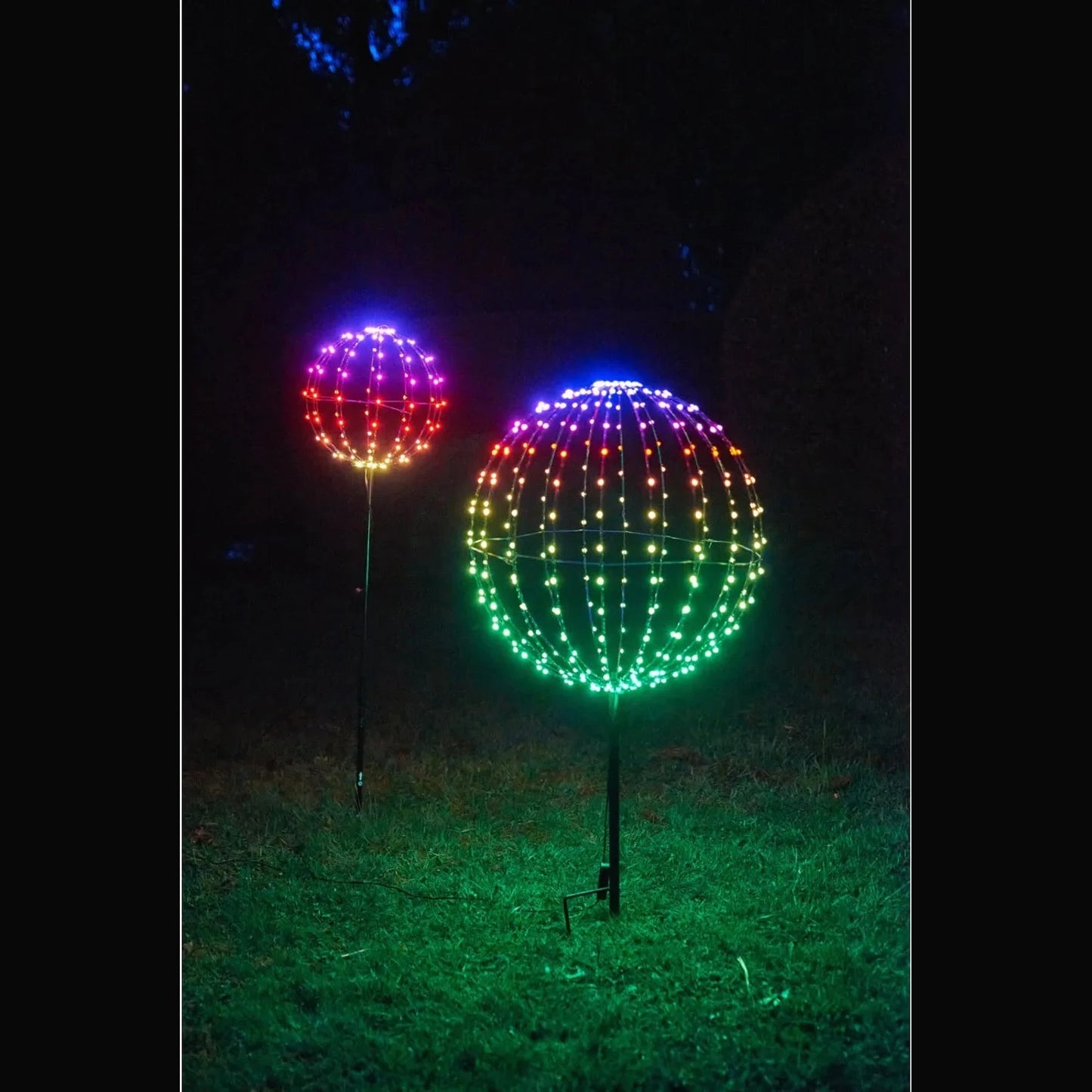 Smart Solar Sphere 30cm Mains Powered With 108 Warm White LEDs 8m Lead Remote Indoor Outdoor