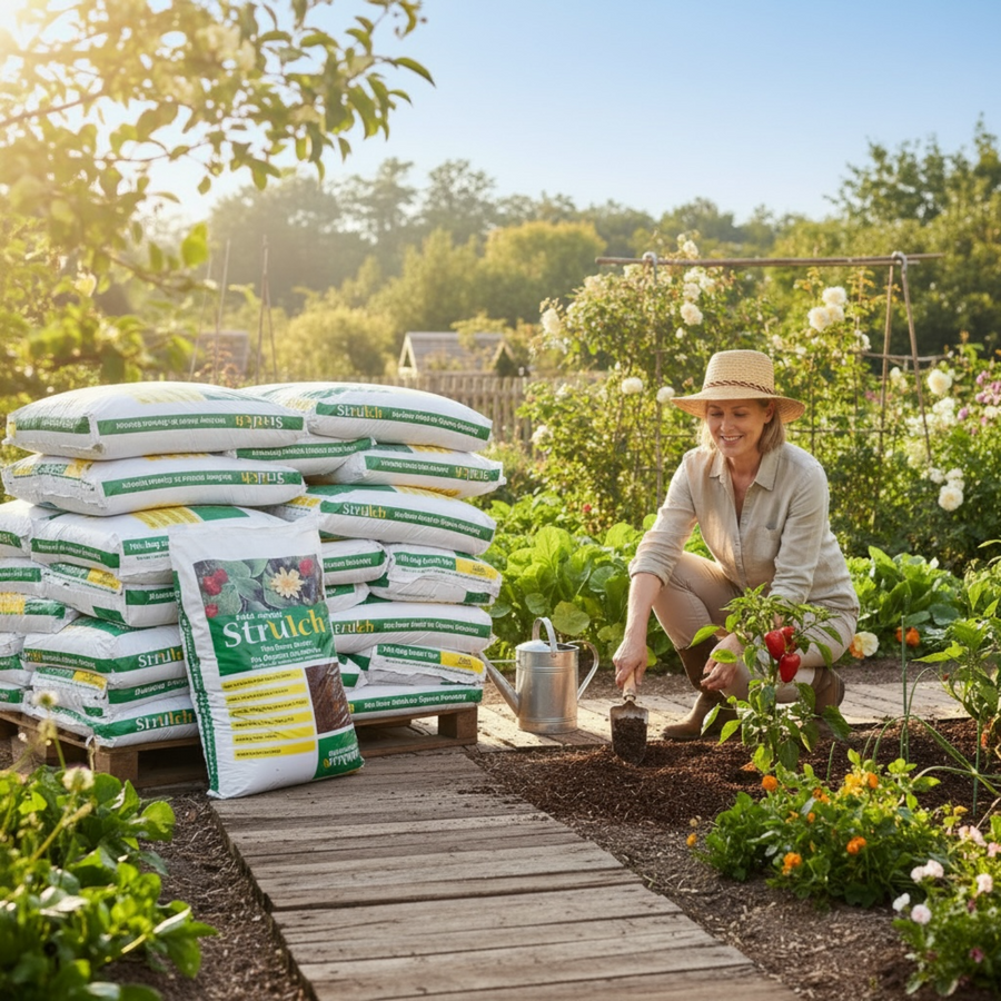 Strulch Innovative Organic Straw Mulch 9kg x 48 Bags Full Pallet