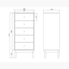 Wright Oak Tallboy Chest of 5 Drawers