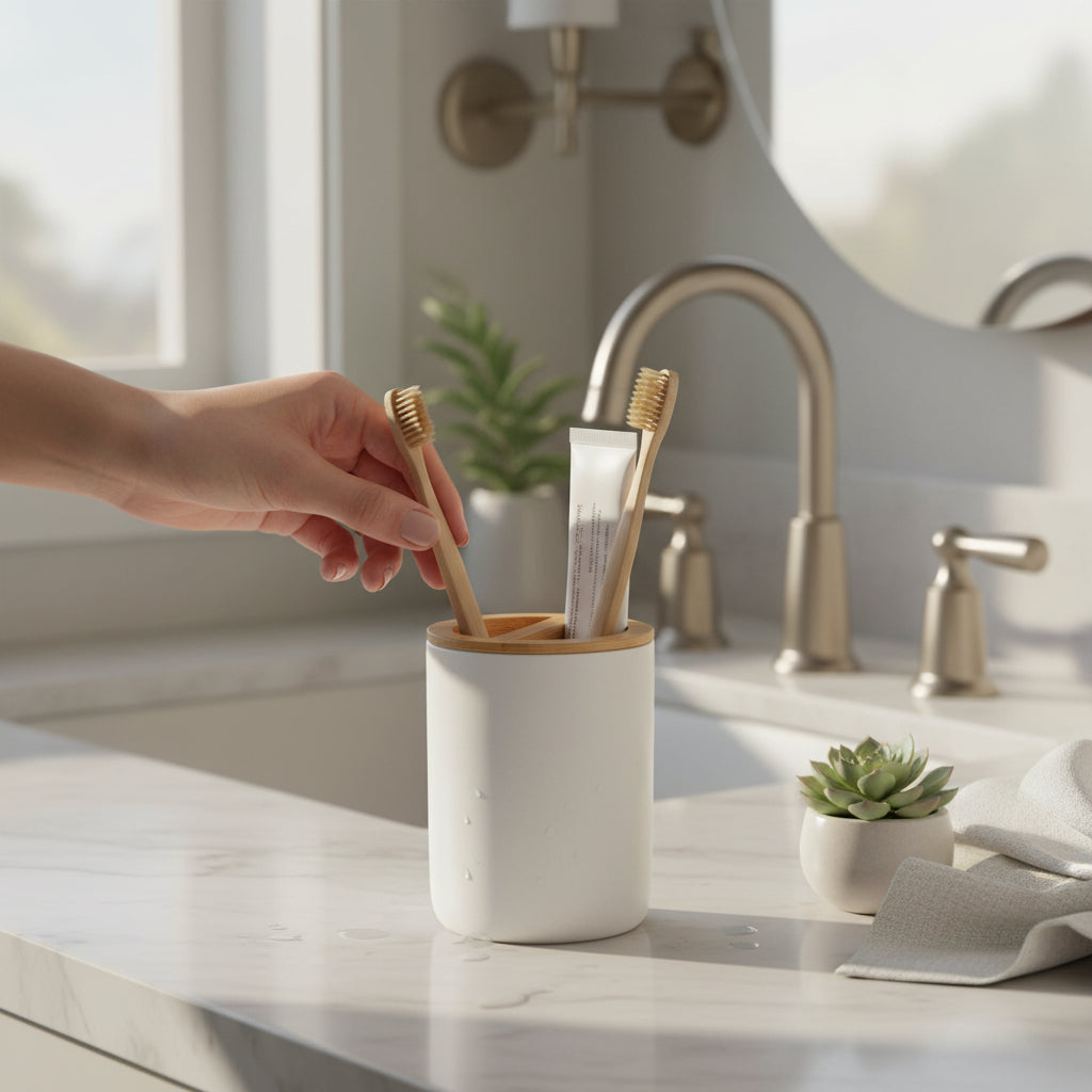 Canyon White Toothbrush Holder House, Home & Garden