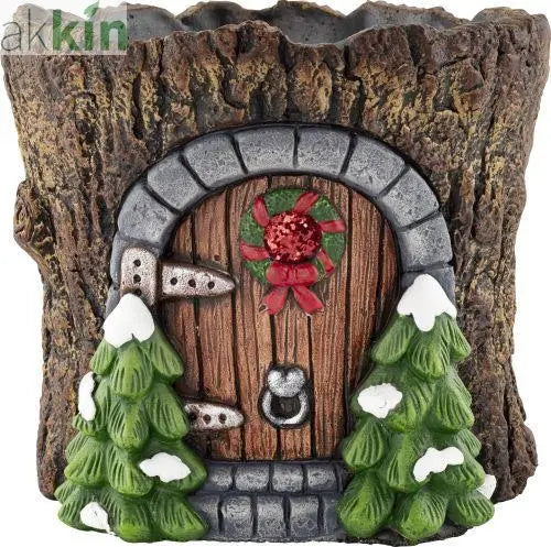 Cement Christmas Fairy House 17.5cm AK Kin Garden Supplies