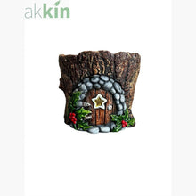 Cement Christmas fairy house, 17.5cm, with yellow star