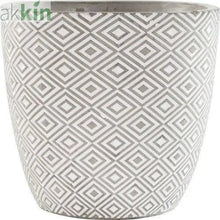 Grey and white cement Aztec planter product view