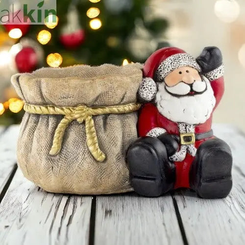 Cement Planter Father Christmas With Sack AK Kin Garden Supplies