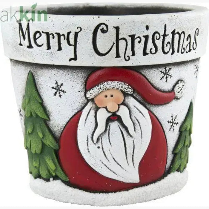 Cement Planter Merry Christmas Father Christmas 18cm AK Kin Garden Supplies