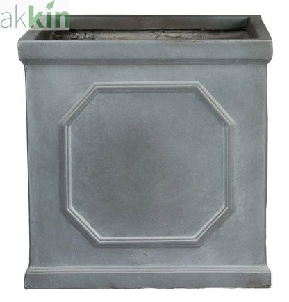 IDEALIST Lite Chelsea Flower Box Square Garden Planter, Faux Lead Light Stone Outdoor Plant Pot W22 H22 L22 cm, 11L One Click Plants