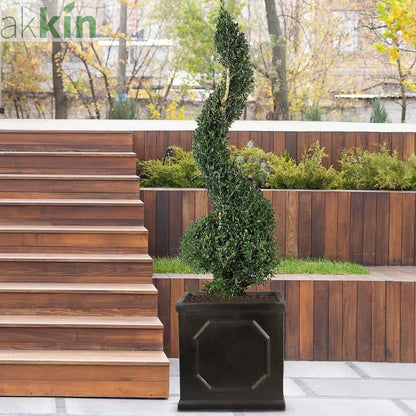 IDEALIST Lite Chelsea Flower Box Square Garden Planter, Faux Lead Light Stone Outdoor Plant Pot W37 H38 L37 cm, 52L One Click Plants