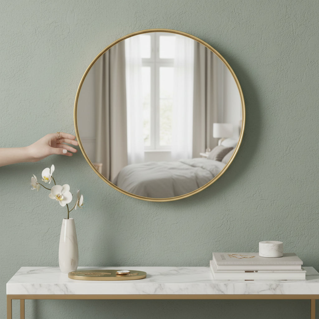 Cindy Small Gold Finish Wall Mirror House, Home & Garden