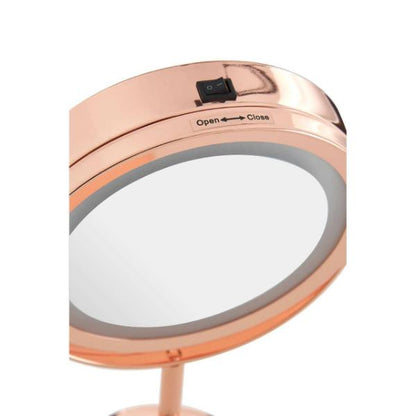 Clara Rose Gold LED Table Mirror House, Home & Garden