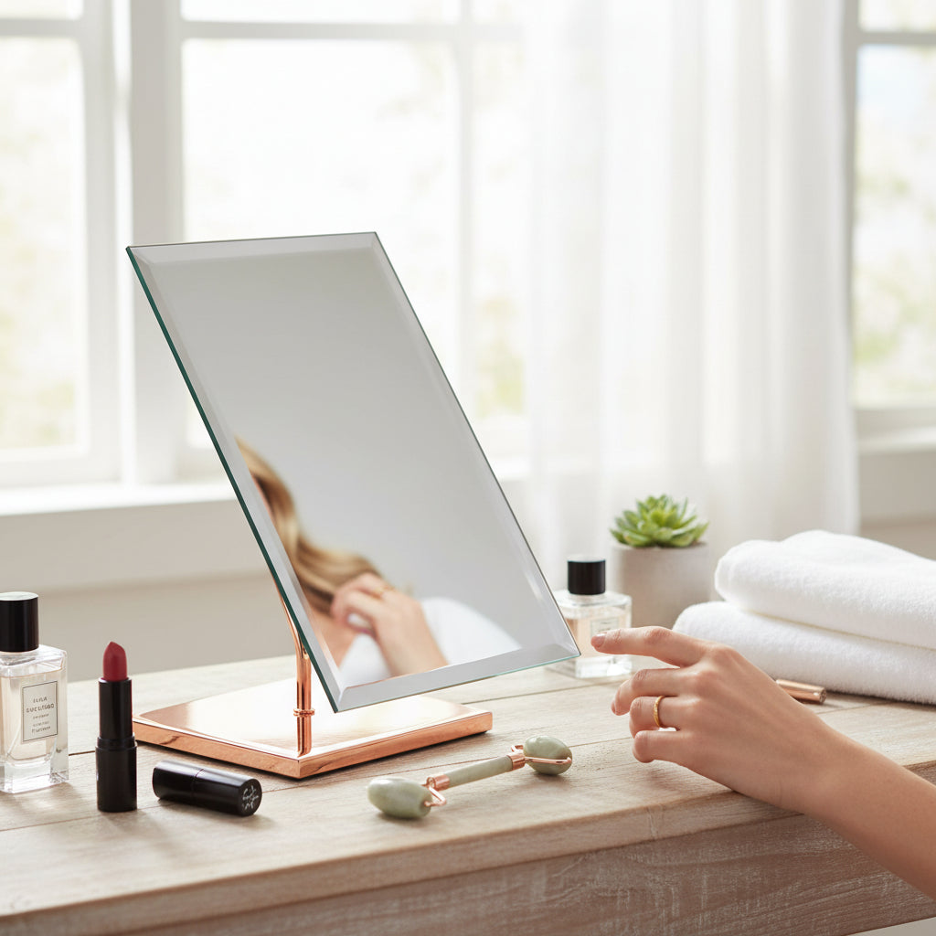 Clara Rose Gold Table Mirror House, Home & Garden