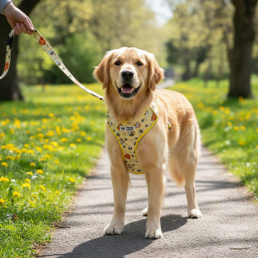 Comfy-Wear Adjustable Dog Harness - Bee Kind -Large - Neck 44-56cm / Chest 54-78cm