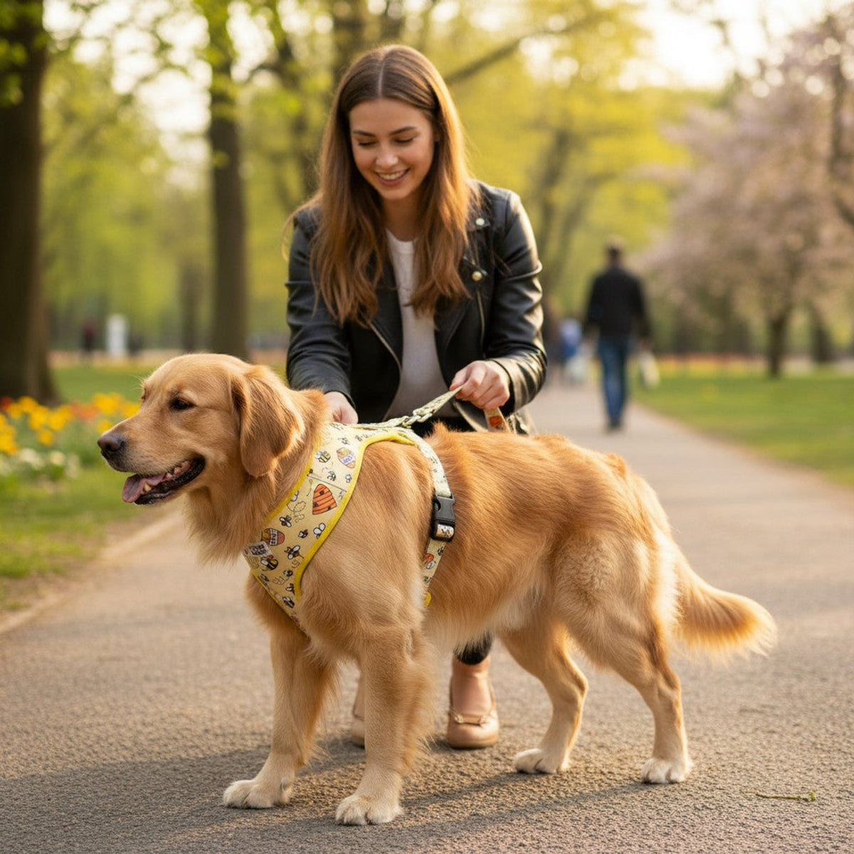 Comfy-Wear Adjustable Dog Harness - Bee Kind - MEDIUM Neck 38-48cm / Chest 46-64cm