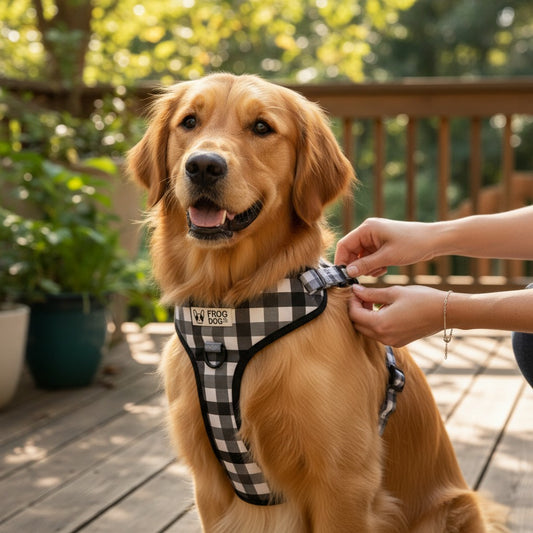 Comfy-Wear Adjustable Dog Harness -  Check Me Out - MEDIUM Neck 38-48cm / Chest 46-64cm