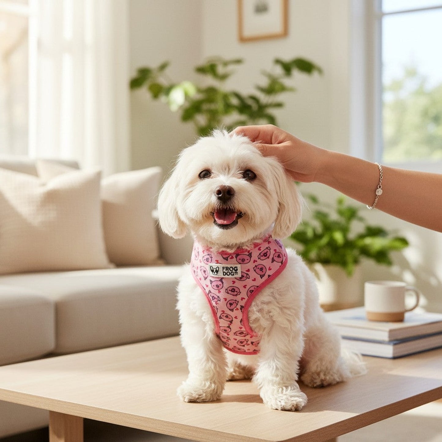 Comfy-Wear Adjustable Dog Harness - Piggy Passion -  Small - Neck 34-42cm / Chest 39-56cm