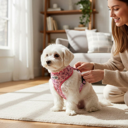 Comfy-Wear Adjustable Dog Harness - Piggy Passion - Extra Small - Neck 26-36cm / Chest 34-46cm