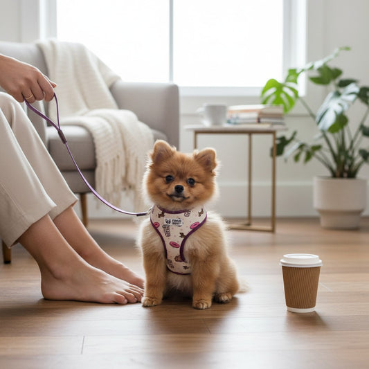 Comfy-Wear Adjustable Dog Harness - Puppaccino - Extra Small - Neck 26-36cm / Chest 34-46cm