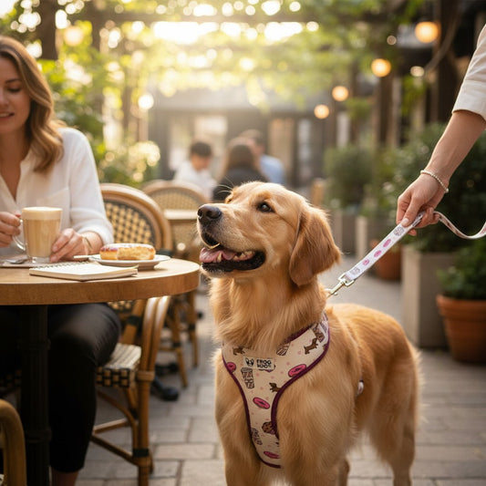 Comfy-Wear Adjustable Dog Harness - Puppaccino - Neck 34-42cm / Chest 39-56cm