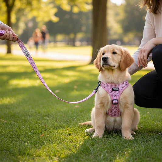 Comfy-Wear Dog Lead - Piggy Passion - LARGE Chunky 2.5cm width / 152cm length