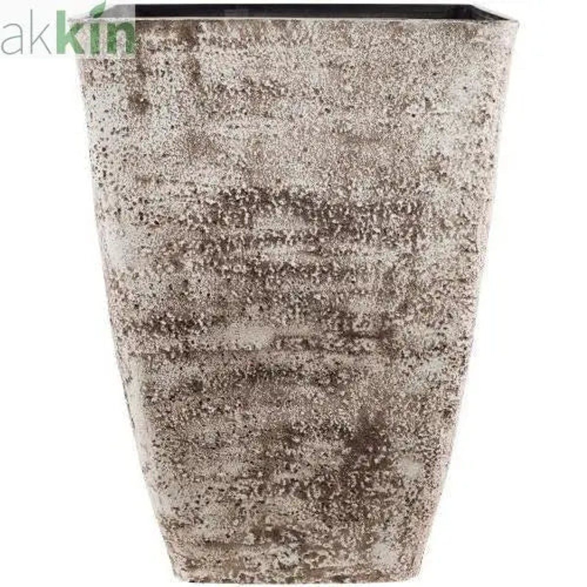 Concrete Look Planter Tall Square 34cm  Grey AK Kin Garden Supplies