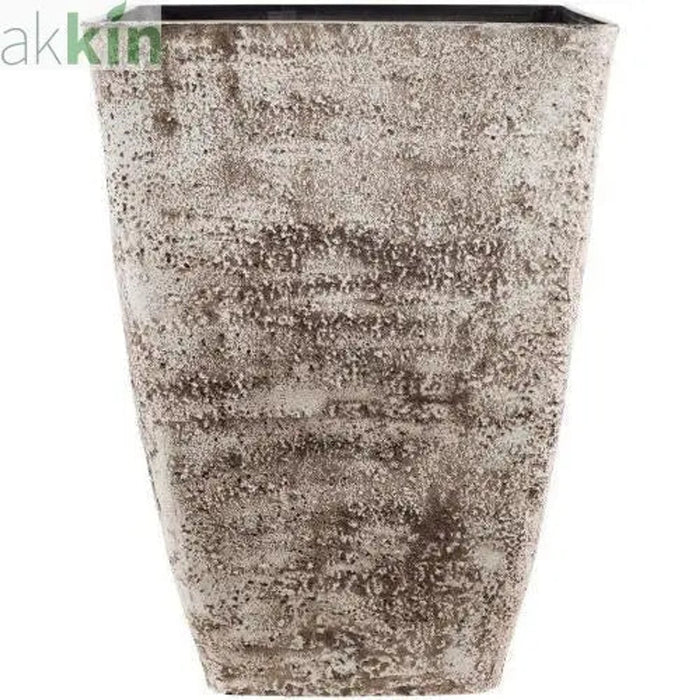 Concrete Look Planter Tall Square 34cm  Grey AK Kin Garden Supplies