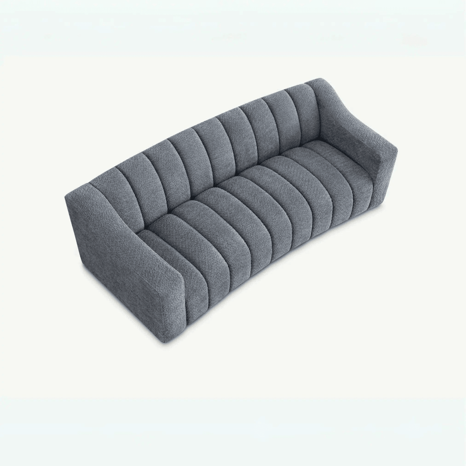 Aluxo Astoria 3 Seater Sofa in Iron Boucle Fabric UK Beds Direct ltd