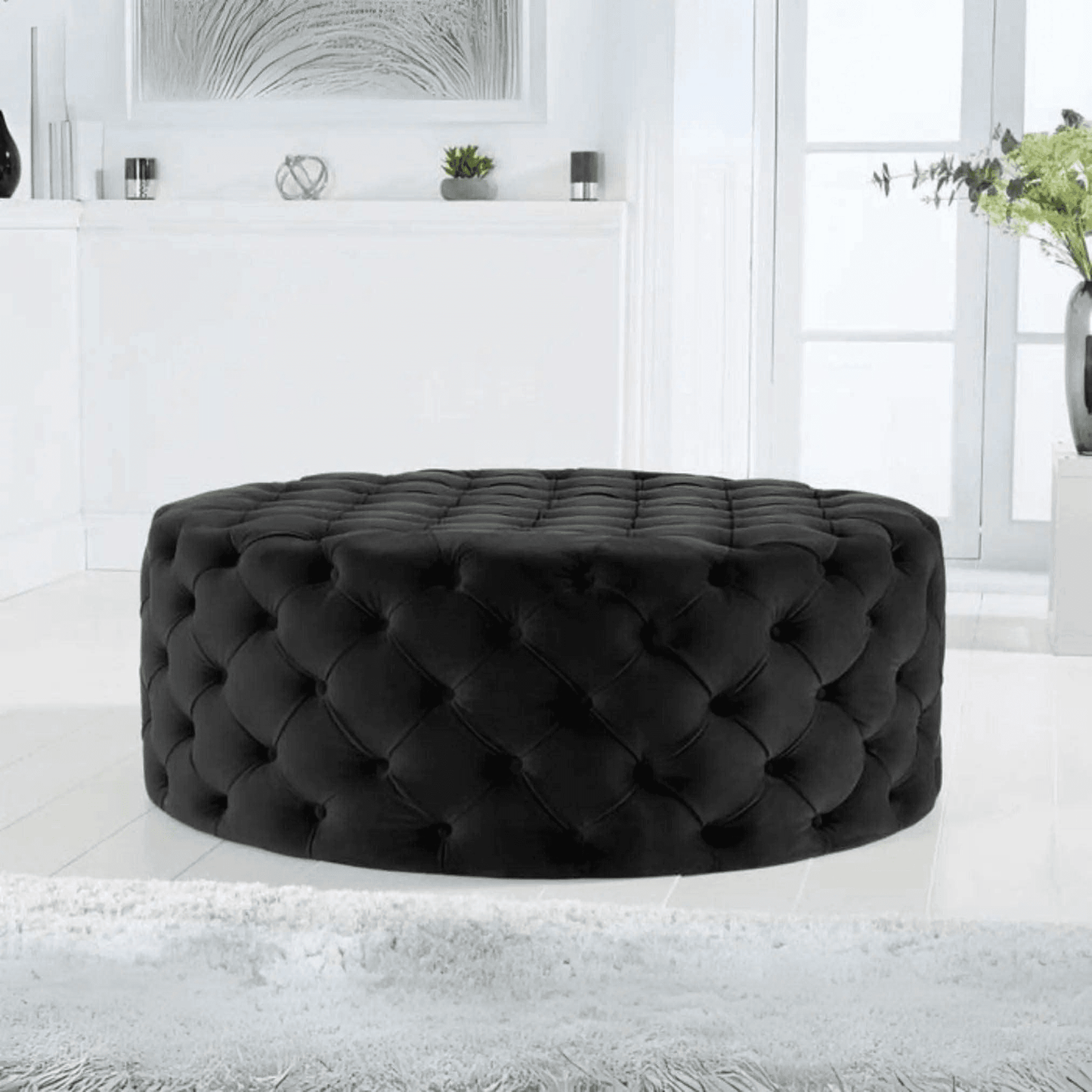 Brixton One Round Footstool UK UK Beds Direct ltd