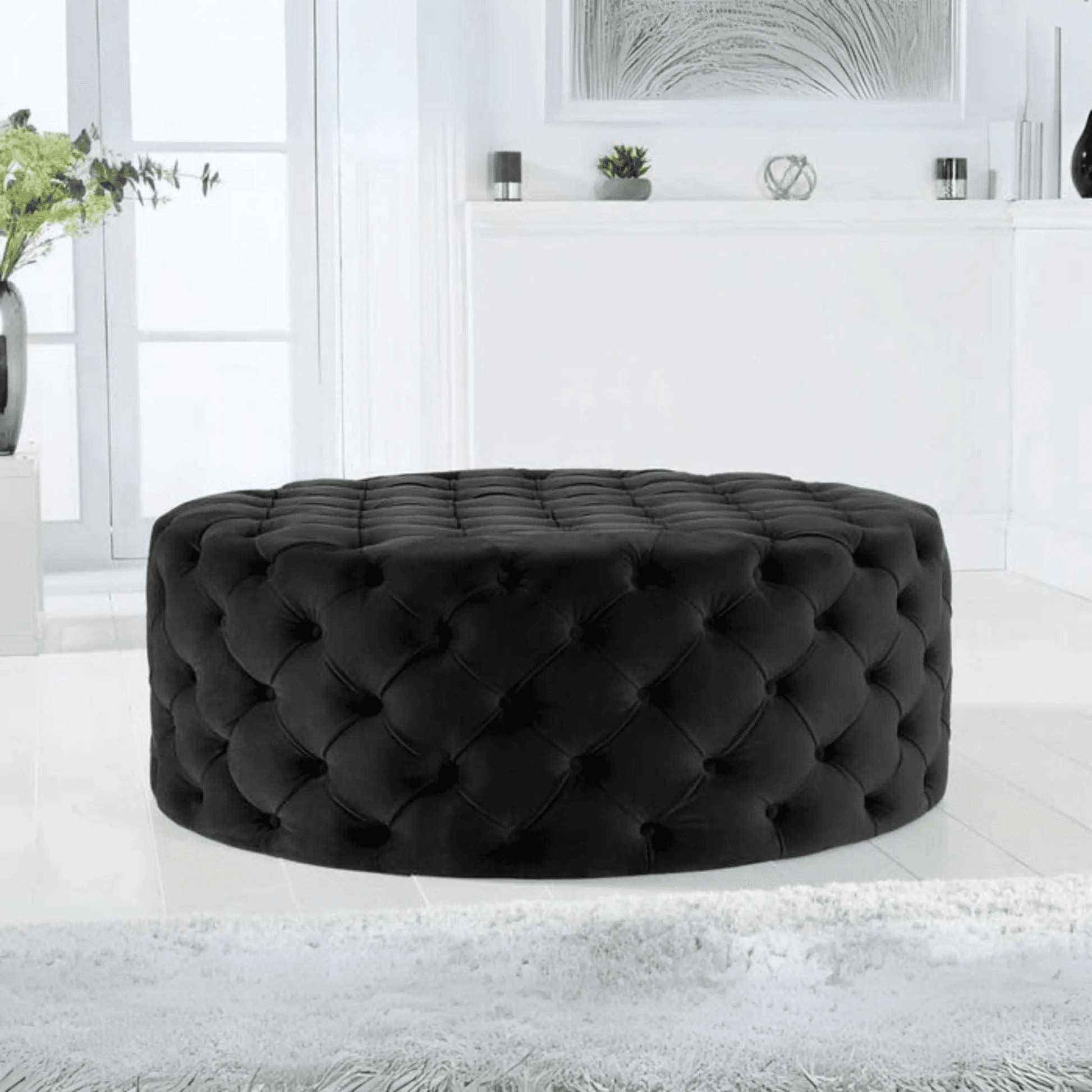 Brixton One Round Footstool UK UK Beds Direct ltd