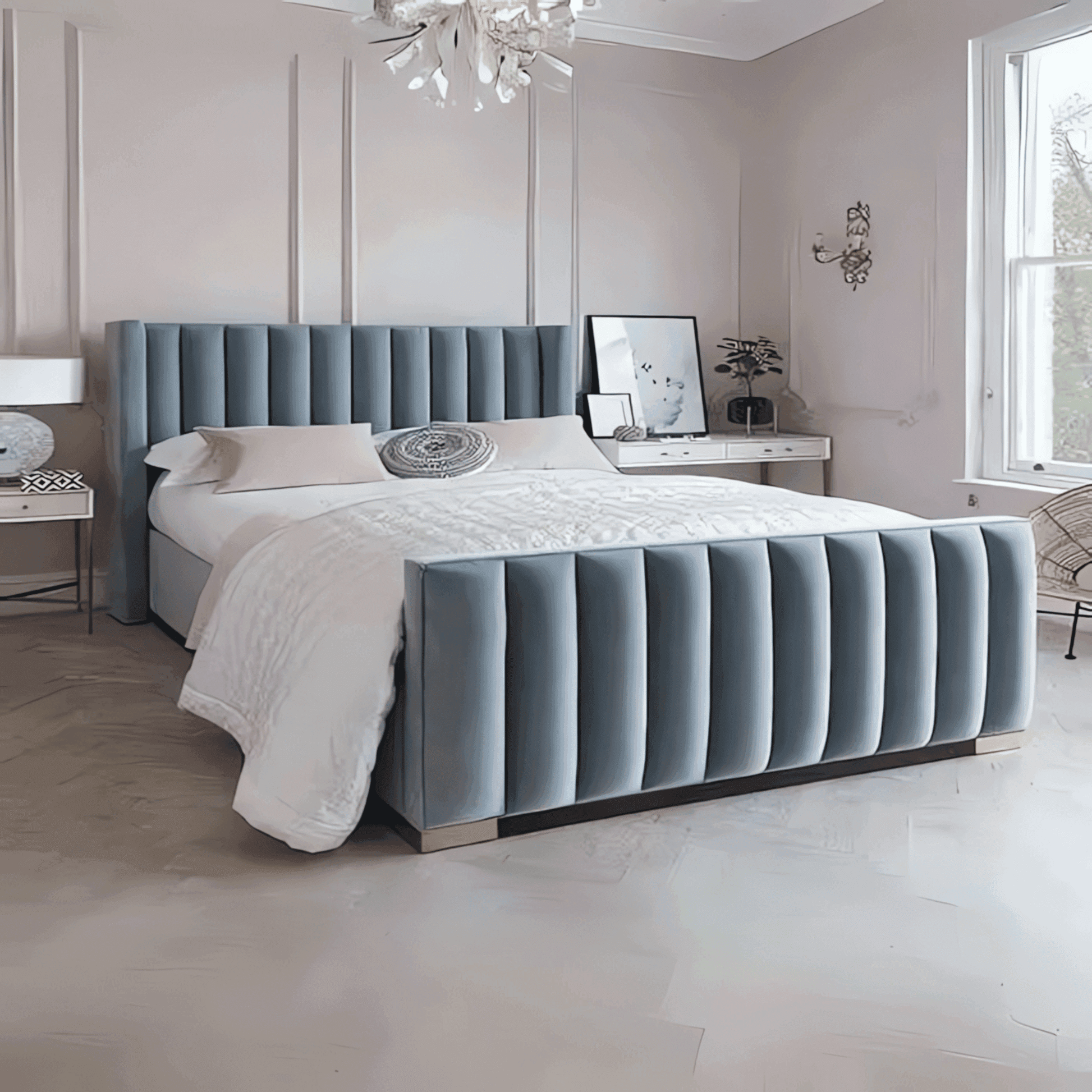 Quebec Wingback Bed Frame From UK Bespoke UK Beds Direct ltd