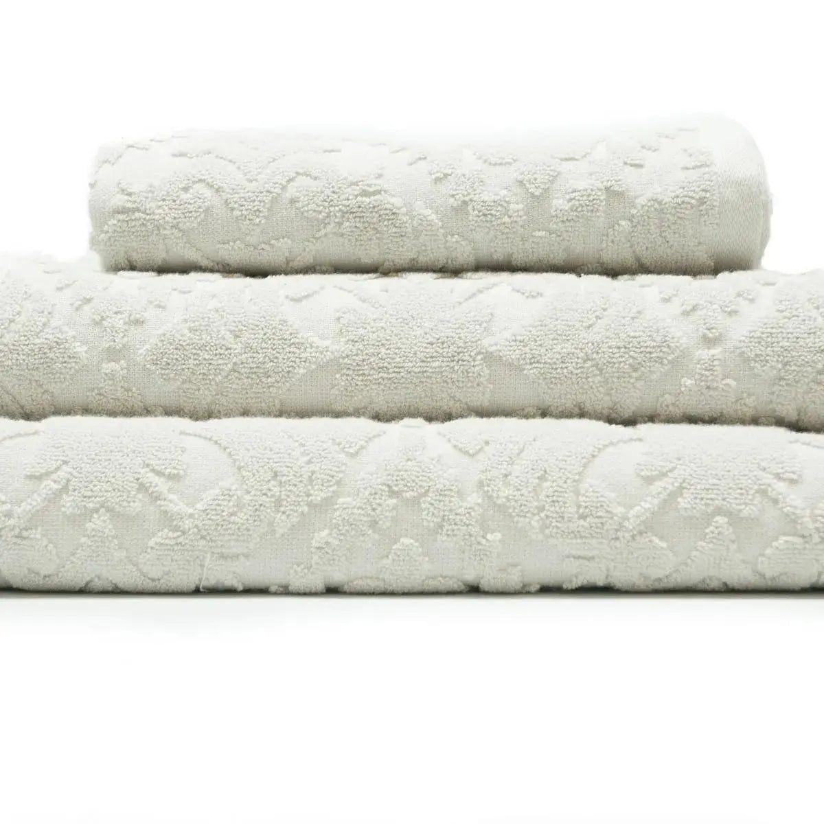 Country House Jacquard Sculpted Bath Towels Grey AK Kin Garden Supplies