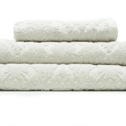 Country House Jacquard Sculpted Bath Towels Grey AK Kin Garden Supplies