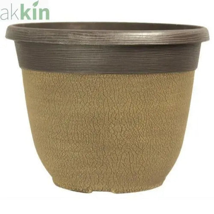 Crackle Planter 30cm  Ceramic Cream AK Kin Garden Supplies
