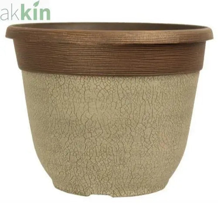 Crackle Planter 30cm  Ceramic White AK Kin Garden Supplies