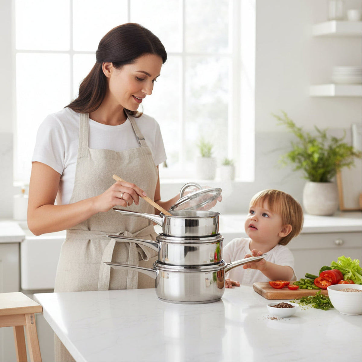 Crosse 3-Piece Stainless Steel Saucepan Set House, Home & Garden